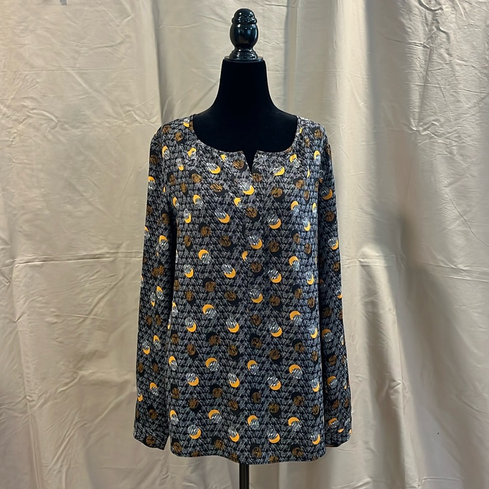 CAbi Women's Blouse in Black and Yellow